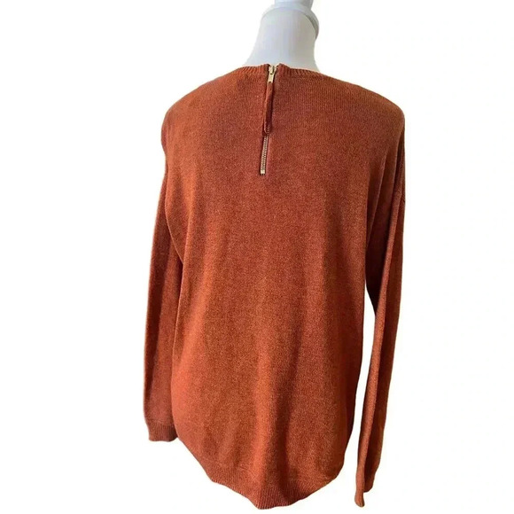 H&M LONG SLEEVE ORANGE KNIT TOP WOMENS SIZE SMALL - Picture 5 of 7